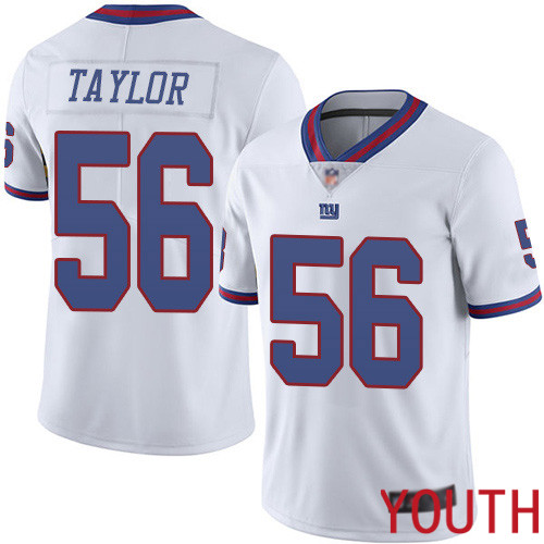 Youth New York Giants #56 Lawrence Taylor Limited White Rush Vapor Untouchable Football NFL Jersey